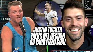 Justin Tucker Breaks Down His NFL Record 66 Yard Field Goal To Pat McAfee