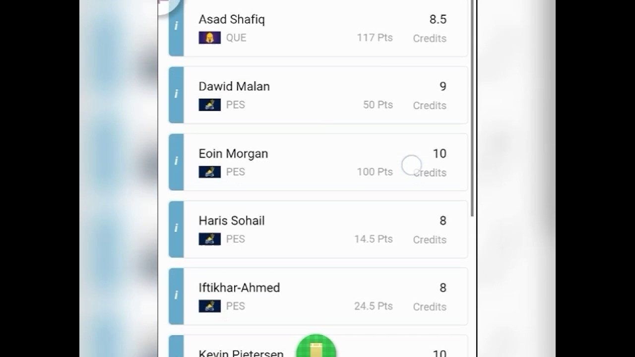 PES VS QUE 1st Qualifying Final, Dream11 Team