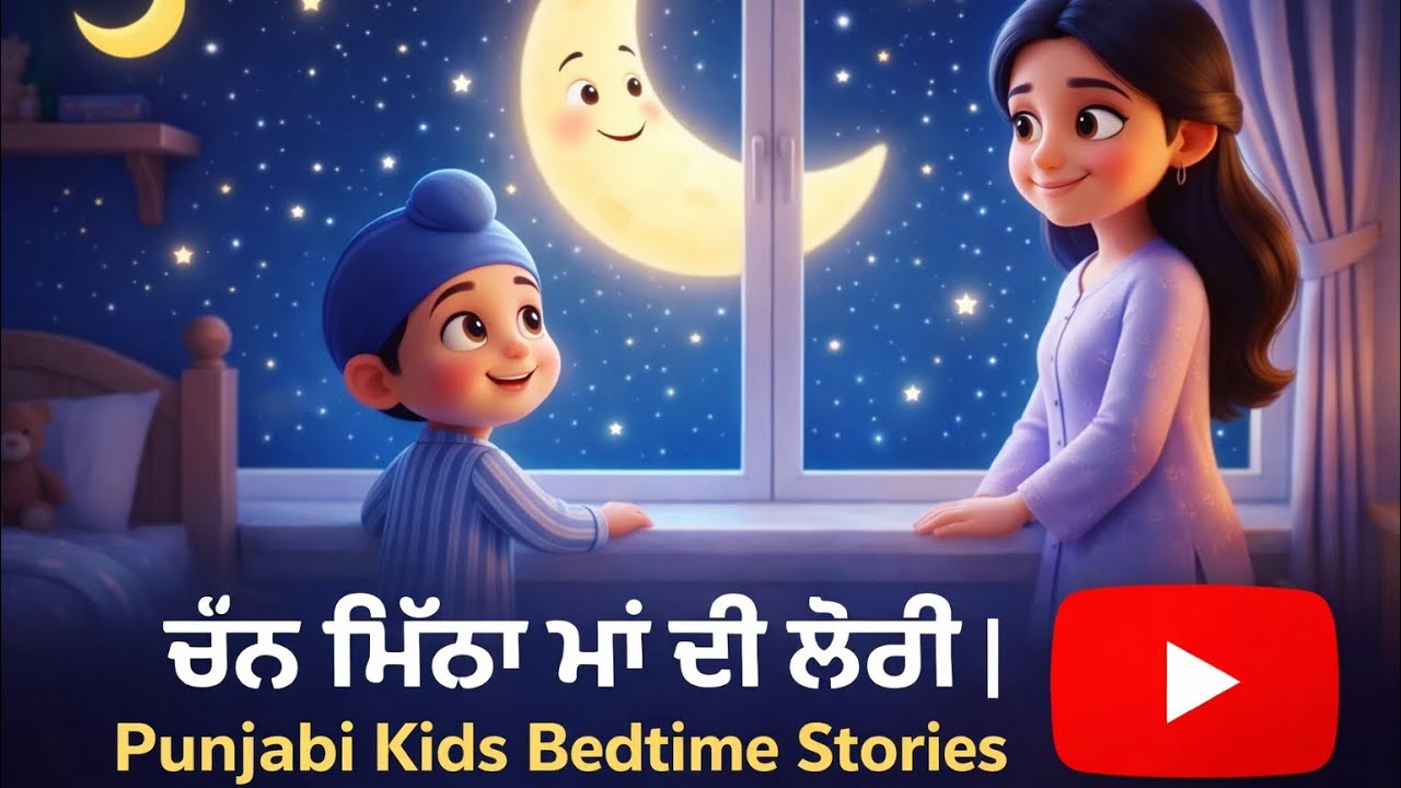 🌙 ਚੰਨ ਮਿੱਠਾ |ਮਾਂ ਦੀ ਲੋਰੀ | Punjabi Kids Bedtime Story for Children | Kids Rhymes  