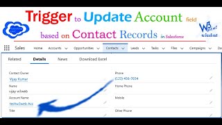 Apex trigger on contact to update parent record when child is updated in Salesforce