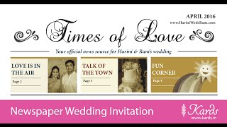 Newspaper Indian Wedding Invitation - Kards Newspaper Indian Wedding Invitation - Kards