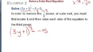 6-7 SOLVING RADICAL EQUATIONS