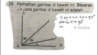 Perhatikan gambar di bawah ini,besaran sudut x pada gambar di bawah ini adalah