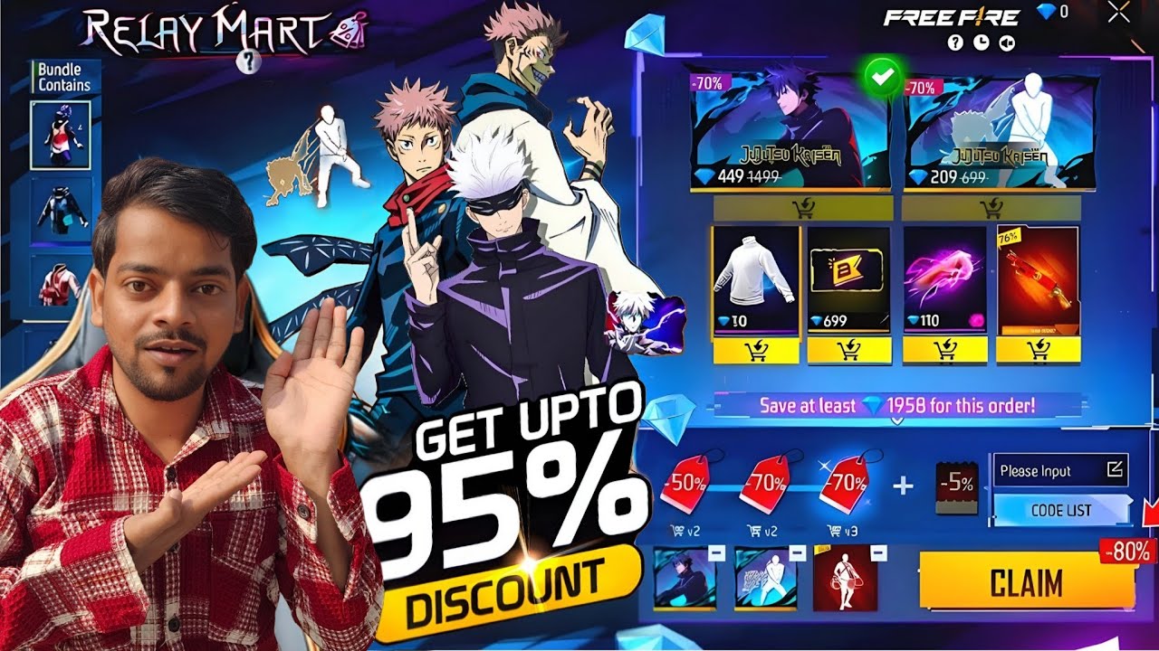 How To Get Free Bundle 😱 Discount event🔥  | Jujustu Kaisen Event Free Fire 🔥 | Free Fire Event 🎁