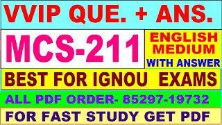 MCS 211 important questions with answer| mcs 211 Previous Year Question Paper