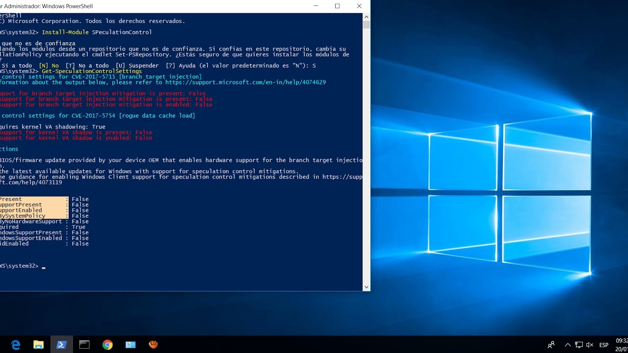 Meltdown Speculation Control Windows 10 Part 1 YouTube