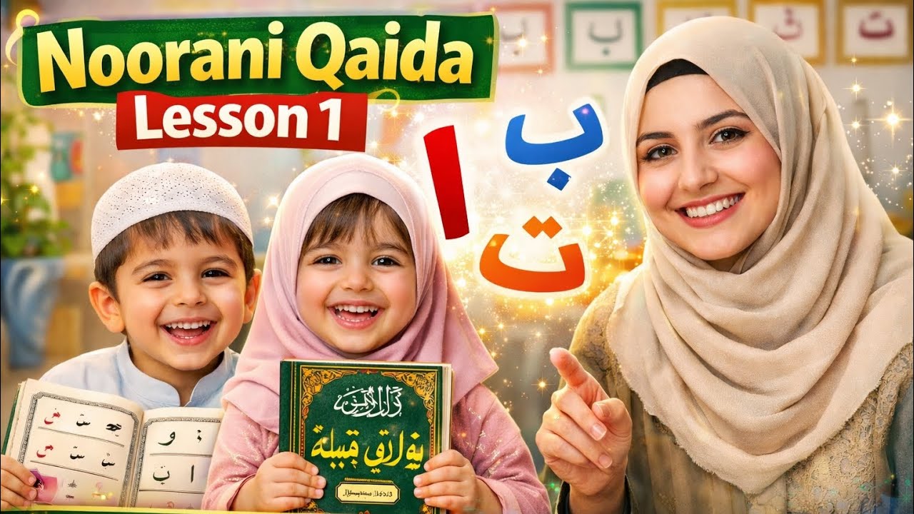 Qurani Qaida Lesson 1 Noorani Qaida Lesson 1 | First Quran Class for Kids | Alif Ba Ta - YouTube