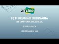 853ª Reunião Ordinária de Diretoria Colegiada - Sessão Pública - 06/09/2022