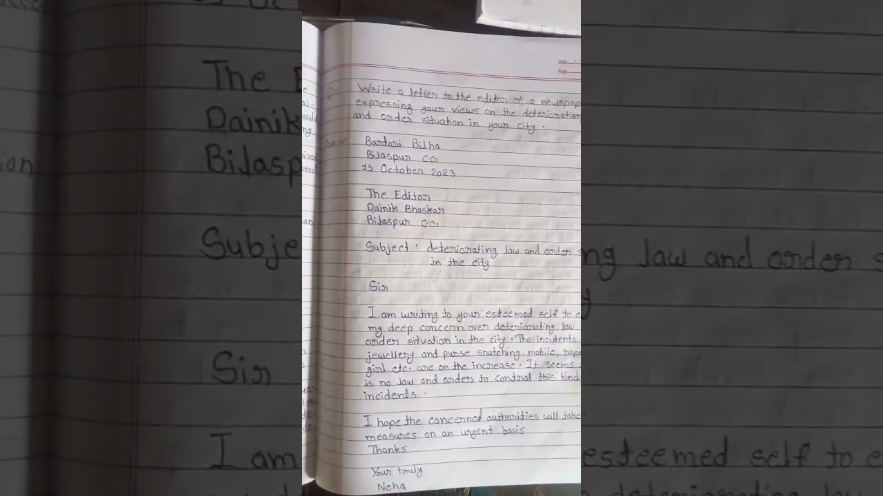 letter ✉️ deteriorating law and order situation in the tetter for students ☺️☺️🤖🤖