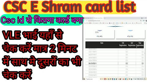 CSC ID SE KITNA CARD BANA KAISE CHEK KARE||श्रम कार्ड लिस्ट कैसे चेक करे वीएली  भाई ||E SHRAM CARD