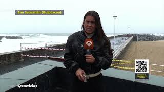 El temporal deja olas de 7 metros en San Sebastián - 20/10/23 en Antena3 Noticias