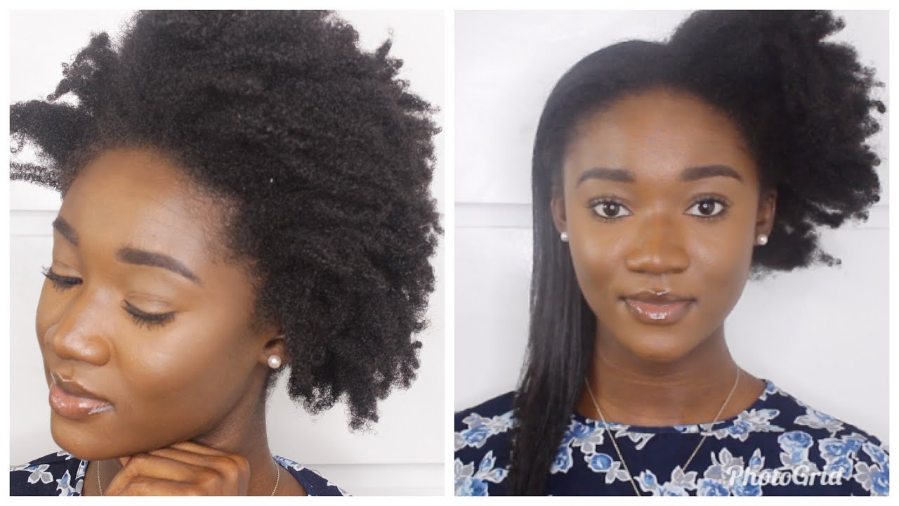 HOW TO STRAIGHTEN KINKY 4C NATURAL HAIR| ABBIE APPIAH - YouTube