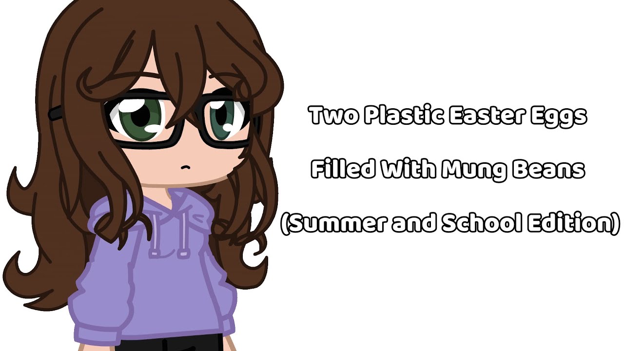 Two Plastic Easter Eggs Filled with Mung Beans (Summer and School
