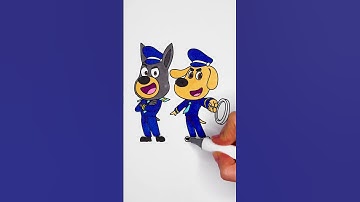 🚨 Police Officer Dobie & Sheriff Labrador 🚓 Glitter Art ✨ #cartoon #kids #color #trending
