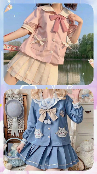 Pilih seragam sekolah lucu atas atau bawah 👚🎀💝 #shorts