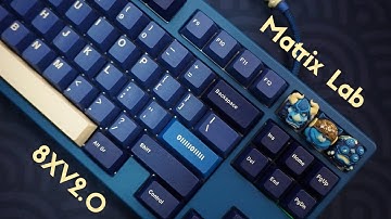 Matrix Lab 8XV 2.0  with Alu Plate + Mekanisk switches Typing Test ASMR