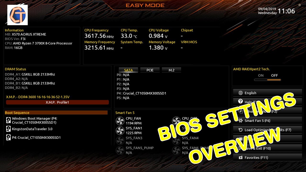 My BIOS Settings Setup on B550 platform w/ AMD Ryzen 7 5800X
