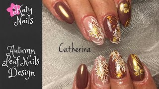 Nail Tutorial:Autumn Leaf Nails Design| Дизайн ногтей осенние листья| Маникюр. Осень 🍂