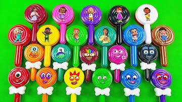 Numberblocks & Cocomelon - Satisfying Slime Video with Lollipops Coloring, ASMR