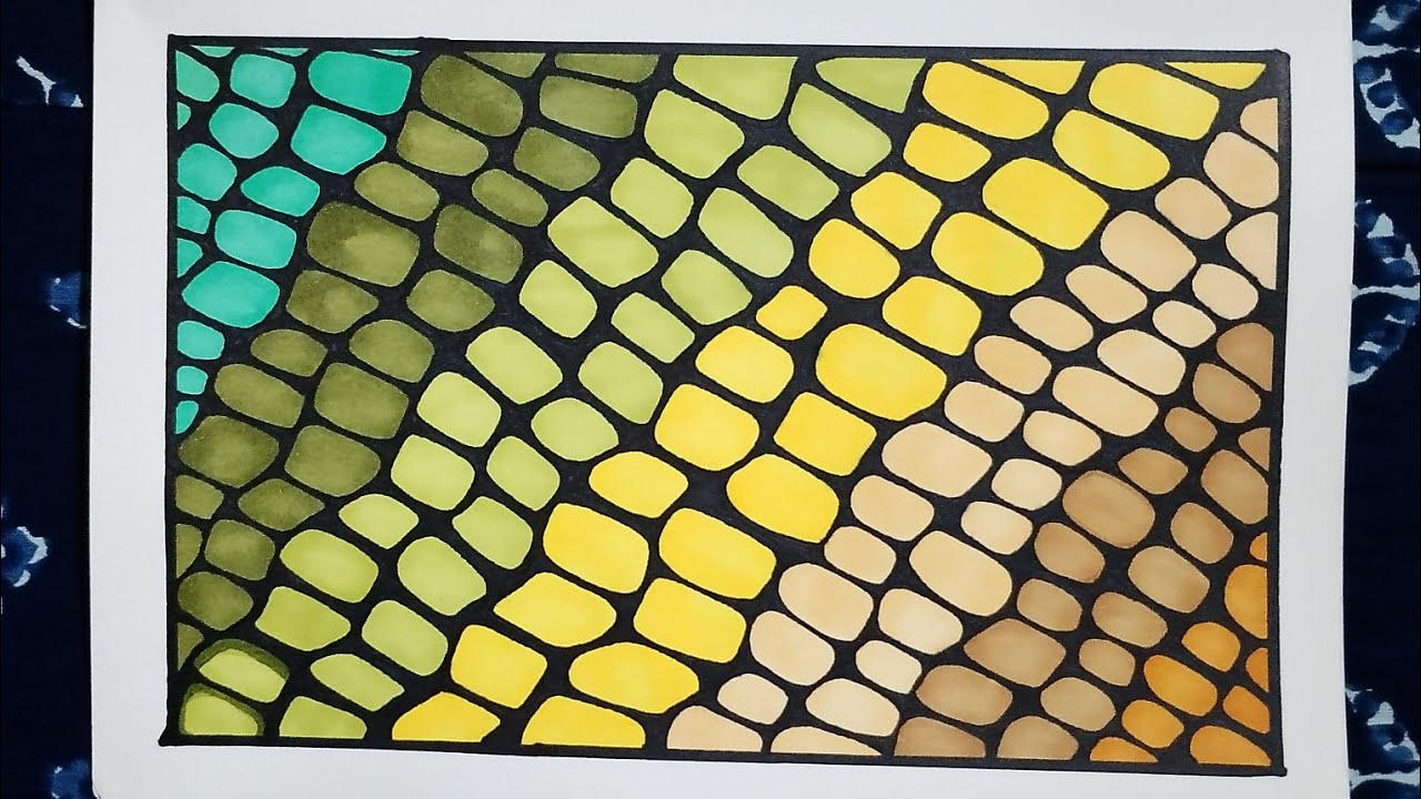 Relaxing Coloured Zentangle Art Tutorial | Step-by-Step Mindful Drawing #art #drawing #satisfying