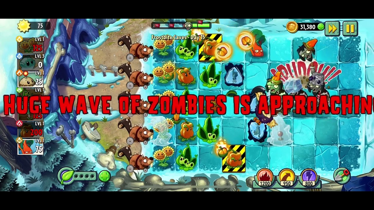 Plants vs Zombies 2 - Frostbite Caves - Day 15 - 2025 Gameplay