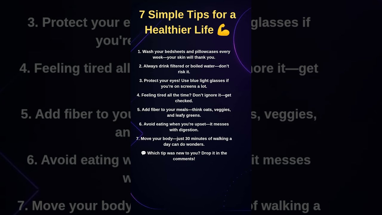 7 Tips For A Healthy Lifestyle