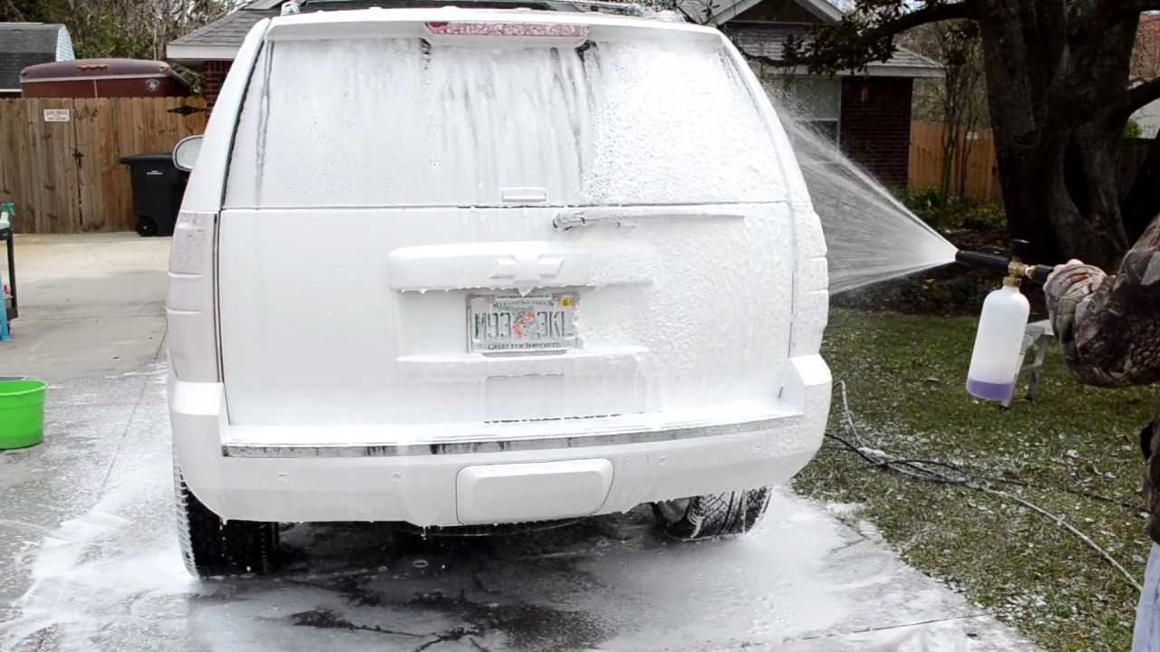 Chevy Tahoe Snow foam detail. YouTube