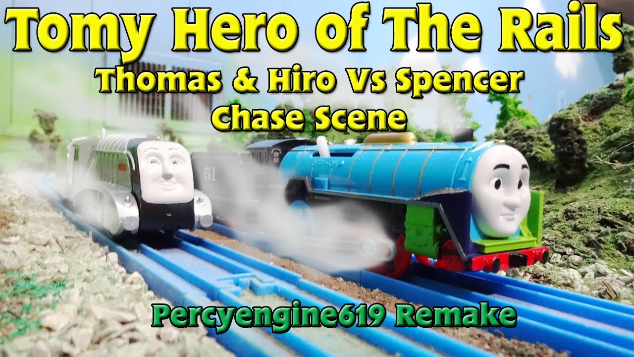 Tomy Hero Of The Rails Hiro Thomas Vs Spencer Chase Scene Youtube - hero of rails wii roblox