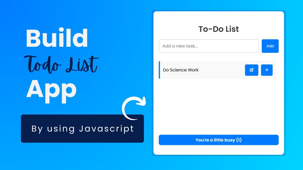 How to create To-Do List App | HTML, CSS & JavaScript Mini Project ...