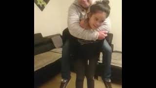 12 yrs old lil girl lift carry Dad