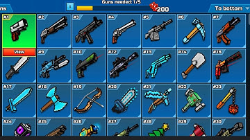 Pixel gun 3d All Level 65 weapons damage test and reloading ￼from rare to mythical￼ in 2023