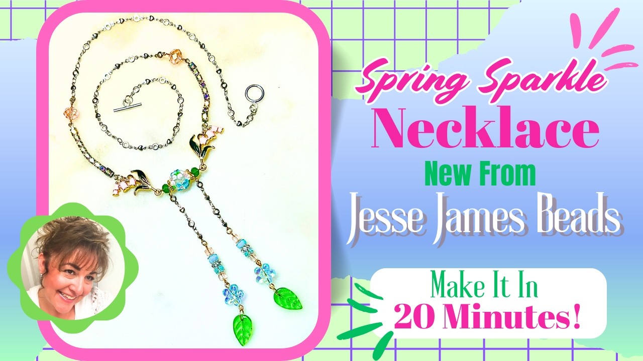 Весеннее колье с цветочным узором и бусинами от Jesse James.