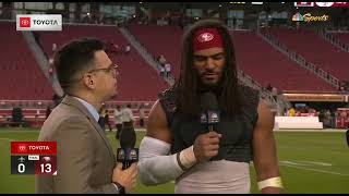 #49ers LB All Pro FRED Warner talks about the defense not allowing any points in the second half