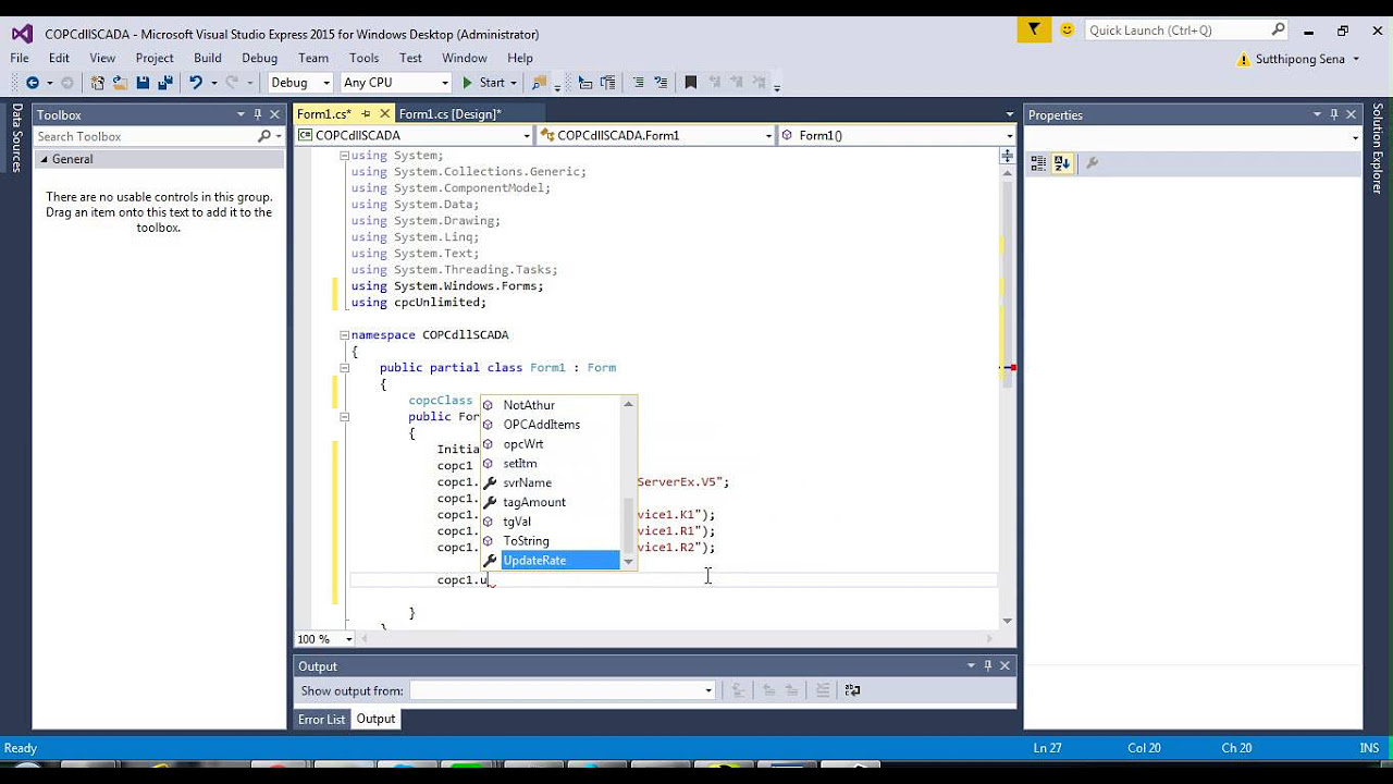 Update Create SCADA with C# and copc dll