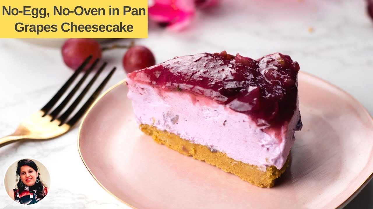 Light & Creamy Grapes Cheesecake Recipe: No Bake, No Oven, No Egg - #ArielPerfectWash | MintsRecipes