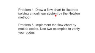 Flow chart and implementation of the Newton method for solving a nonlinear system