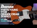 New For 2022! Ibanez Yvette Young YY20 Signature Orange Cream Sparkle - Tele Vibe, Modern Design