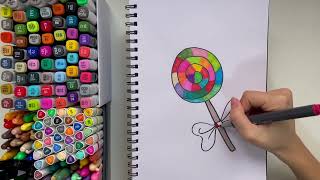 Lollipop Drawing and Colouring Easy for Kids