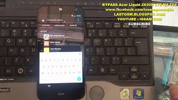 Acer Liquid Z630S LTE NA T04 BYPASS GOOGLE ACCOUNT REMOVE FRP 2016