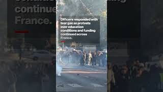CHAOS Continues As French Students Ignite Fireworks in Violent Clash With Police #shorts