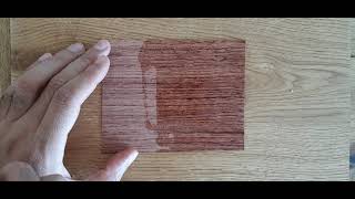 AFRICAN ROSEWOOD OR BUBINGA.(Applying walnut oil to Bubinga wood to see texture)