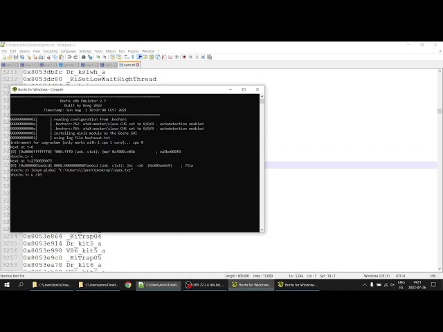 demo ida bochs windows - Windows kernel debugging with IDA Pro on Bochs (including PDB symbols)