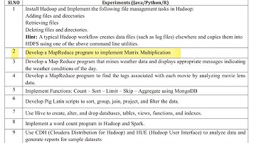 BDA Lab 2 - Matrix Multiplication using MapReduce | VTU 22 Scheme | Subject Code: BAD601