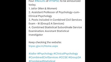 TNPSC - Combined Statistical Service 2023 - ASI Exam going to be released on today