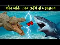 Megalodon vs Sarcosuchus जब भिड़ेगी दुनिया की सबसे बड़ी शार्क दुनिया के सबसे बड़े मगरमछ से