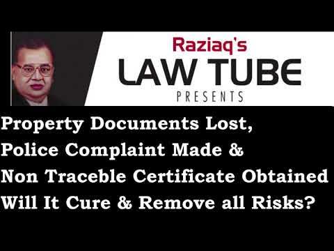 Document Missing Police Complaint Non Traceable Certificate