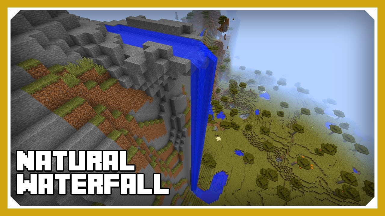 Minecraft: How To Build A Waterfall Tutorial (Survival Minecraft Build)