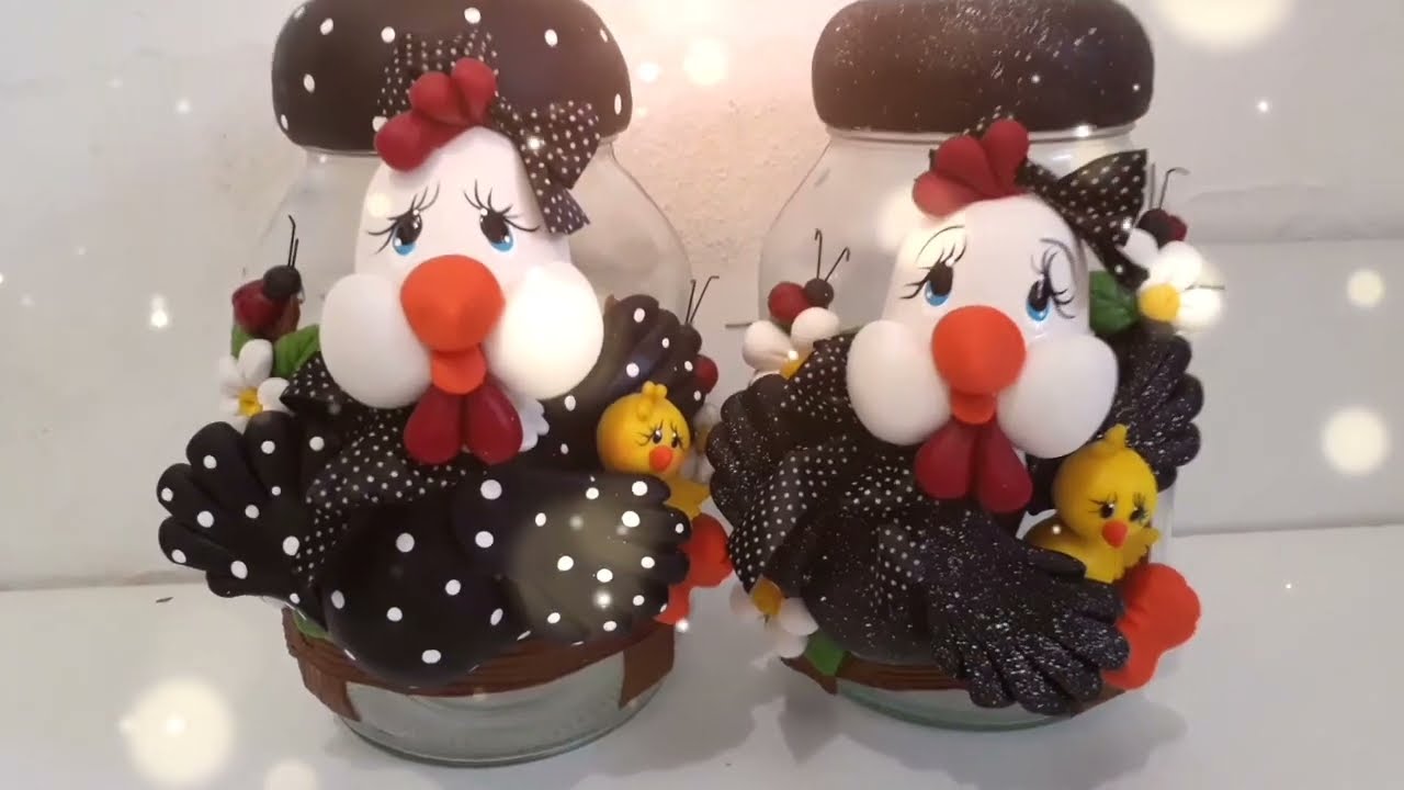 Pote de galinha de biscuit 2° parte.