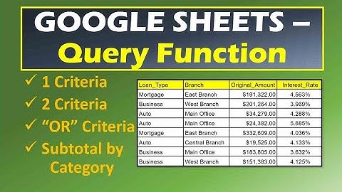 Google Sheets Query Function