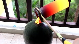 [LXG256] Molten Aluminium Vs Watermelon - AWESOME Experiment